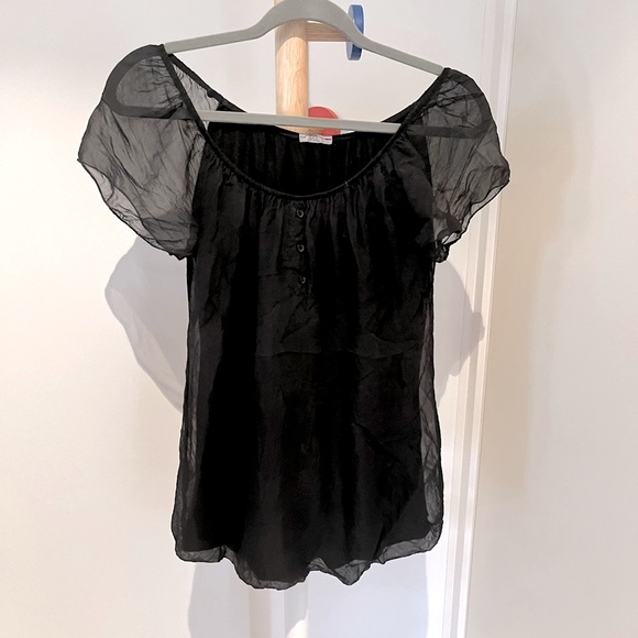 Black Silk Top - Picture 7 of 8